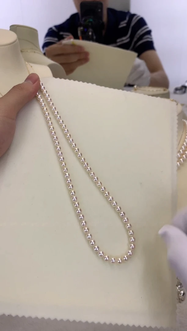 银S925镶嵌DA海水珍珠 GD050 5.5-6 akoya串链