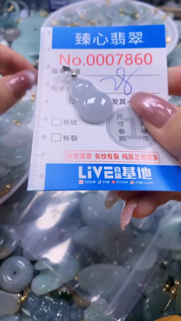 翡翠未镶嵌颈饰含绳0007860