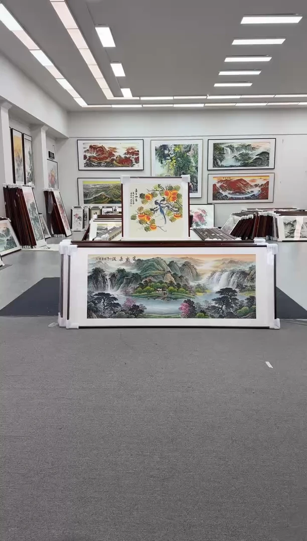 国画手绘 219*88  富水长流