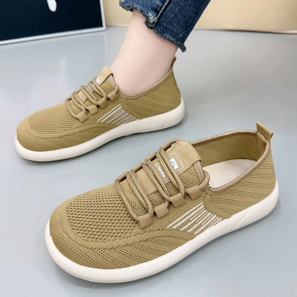 新款运动鞋网面老北京布鞋厚底百搭软底休闲老年健步鞋一脚蹬单鞋