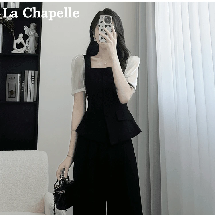 拉夏贝尔/2025年夏新法式气质清凉收腰显瘦赫本风套装 10004 XJD