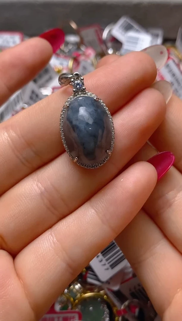 银S925镶嵌戒指翡翠百内无证书