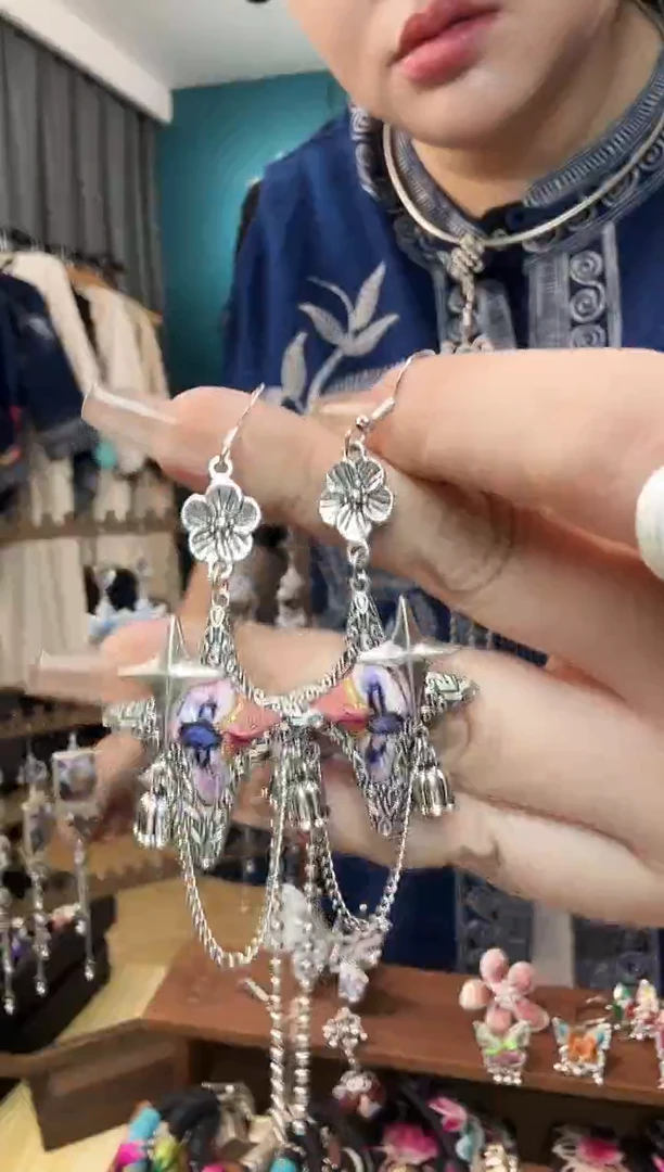 刺绣纯手工民族风刺绣耳环