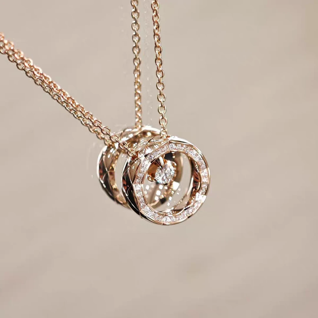 合金项链 2025新款水冰月星月金色轻奢玫瑰金女神气质锁骨链饰品