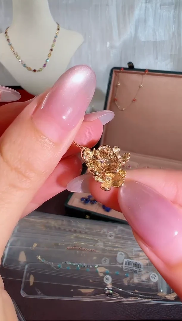 彩色蓝宝石手链18K金镶嵌BB4757#-Y#84