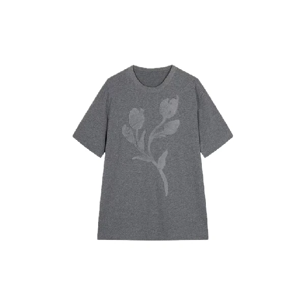 25年夏季新款植绒花束短袖1070