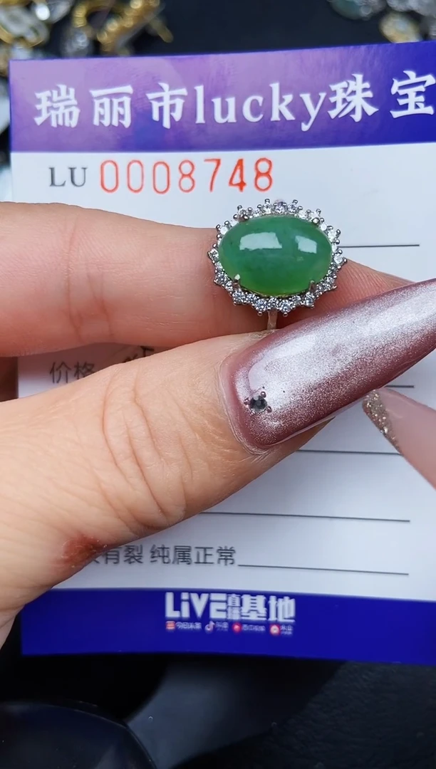 翡翠银S925镶嵌颈饰8748
