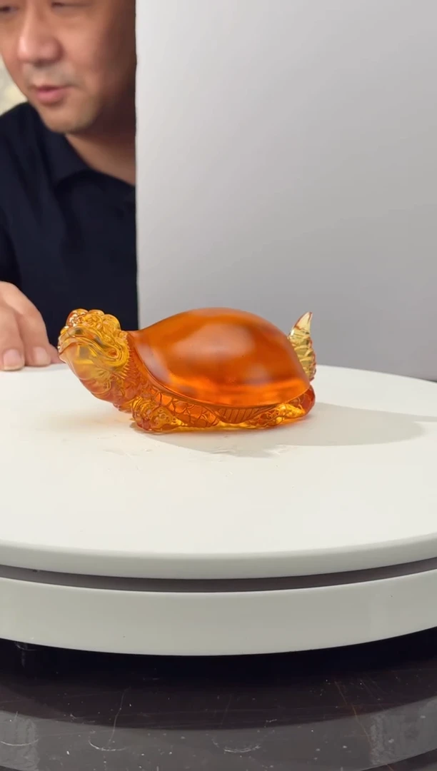 摆件CS0202022琥珀金福寿龙龟艺术摆件