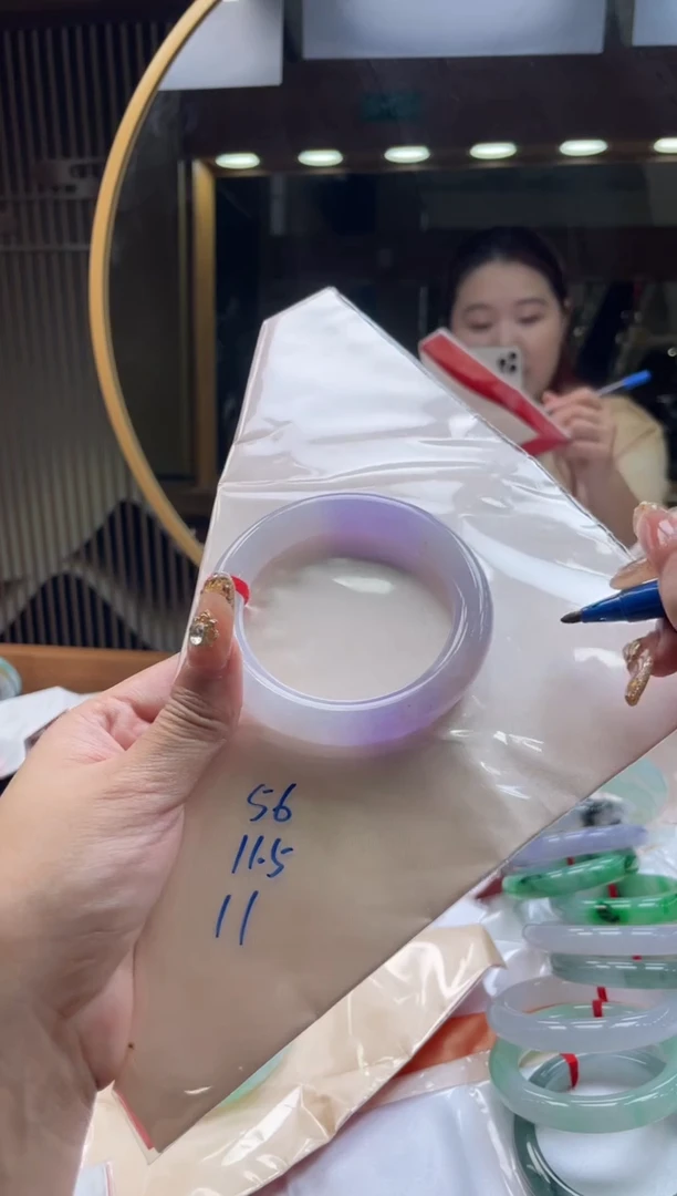 未镶嵌手镯翡翠【顶呱呱珠宝】天然缅甸A货翡翠手镯56mm圆条