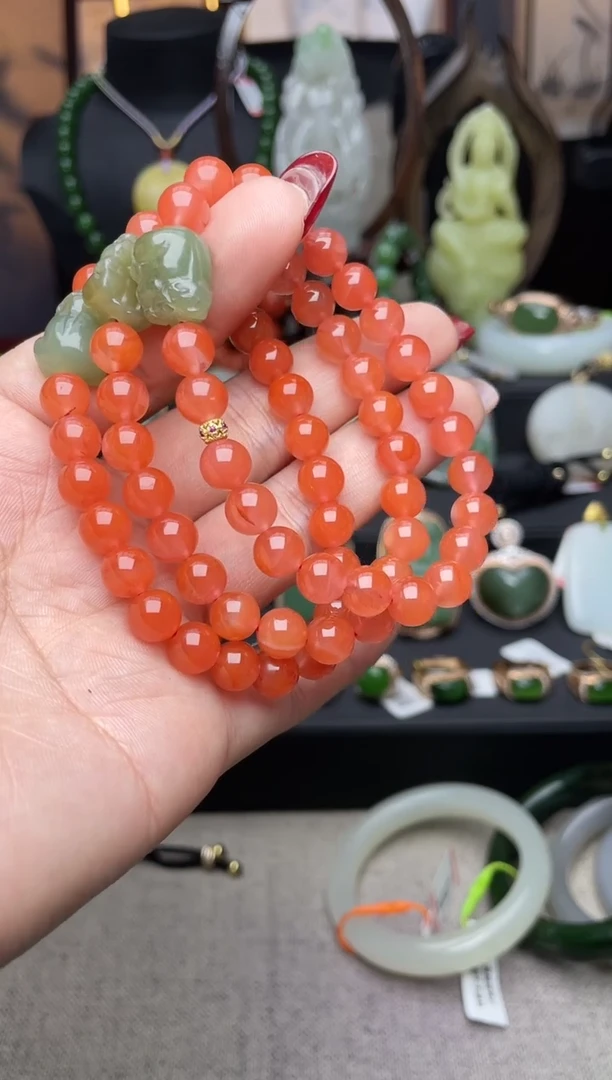 【闪购商品】南红玛瑙手链未镶嵌手串多样性发其一