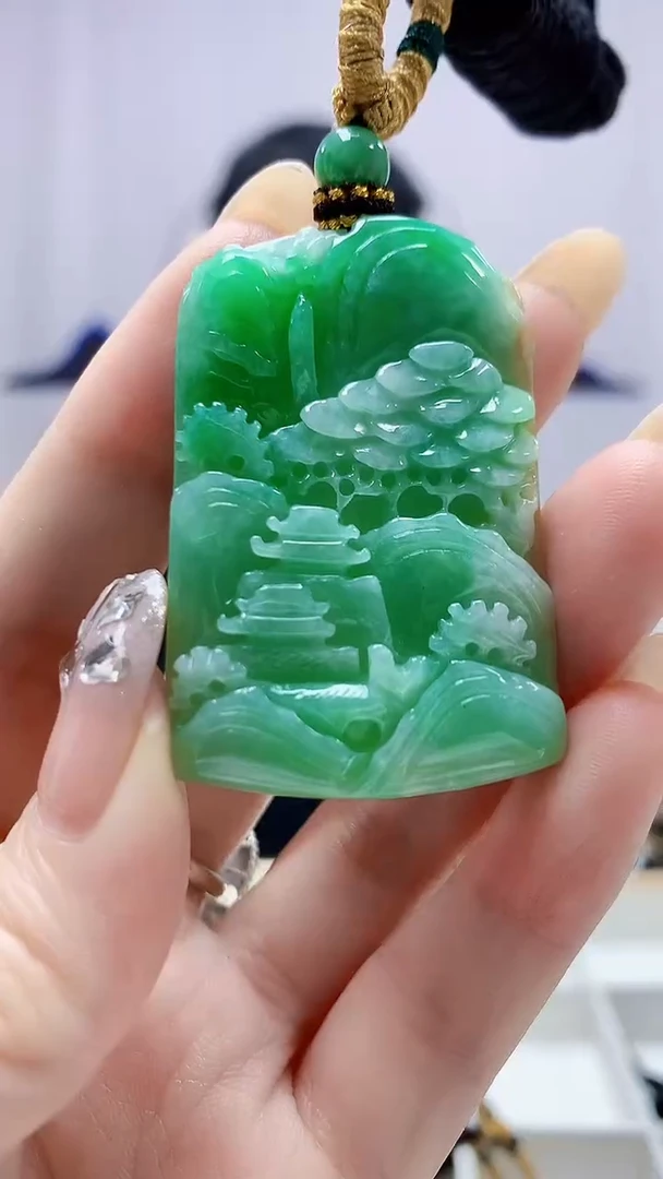 定制翡翠未镶嵌4898DD-毛货挂件86