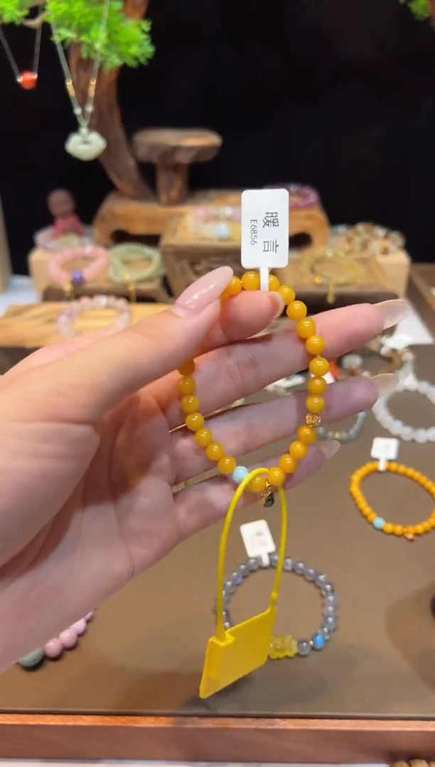 手链琥珀未镶嵌手饰@@E6856