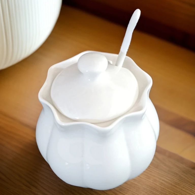 A771⑤】纯白调料罐1只唐山骨瓷家用餐具
