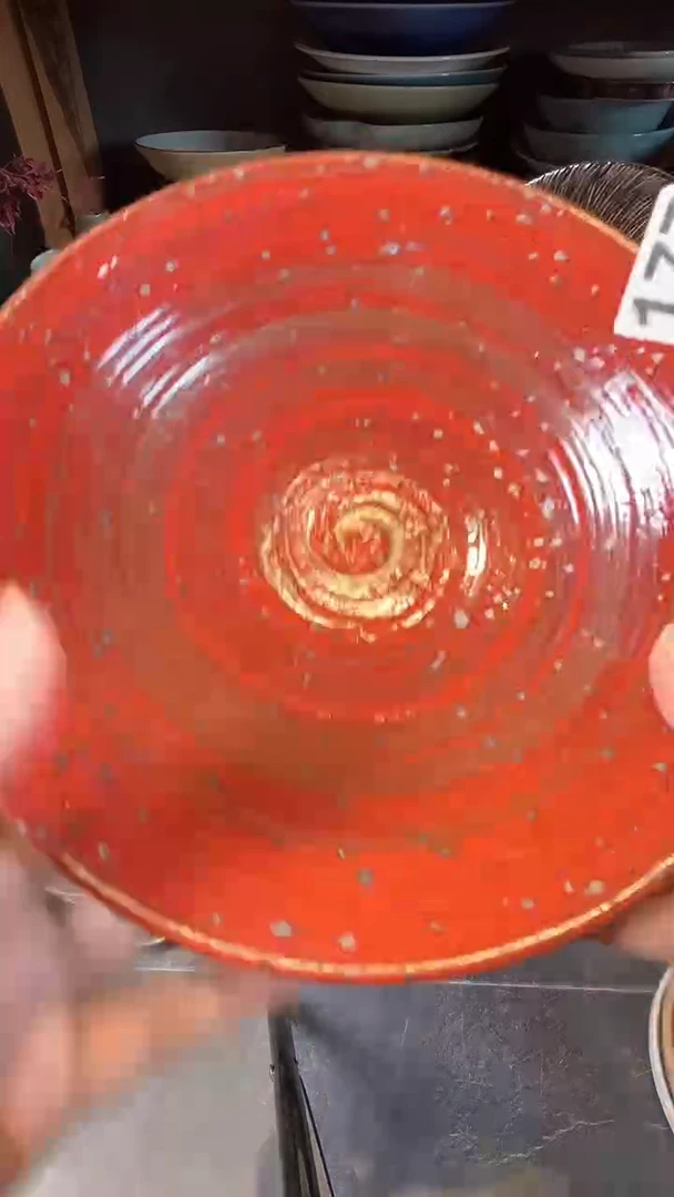 【闪购商品】碗177手刷红小脚斗盘