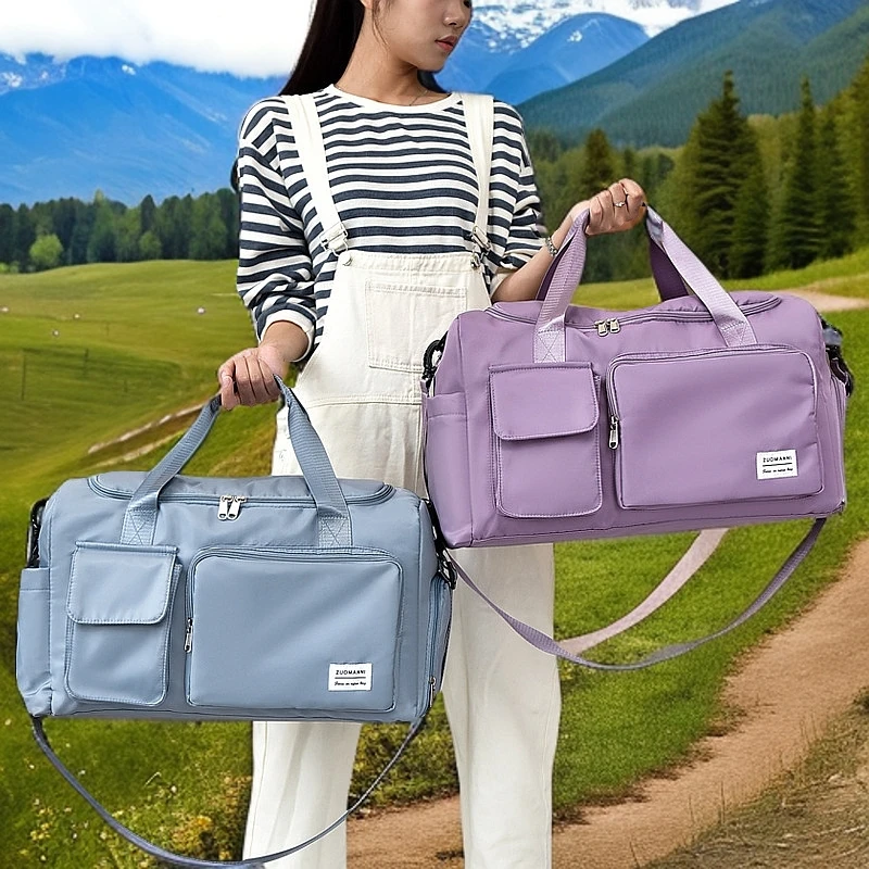 欧美复古单肩肩包双根便携简约户外出差旅行包女包短途斜跨