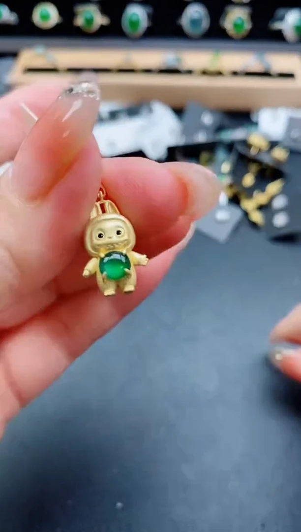 吊坠(不含链)银S925镶嵌翡翠1