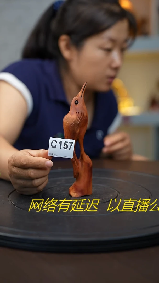 木木雕款平***，云南红果木小鸟
