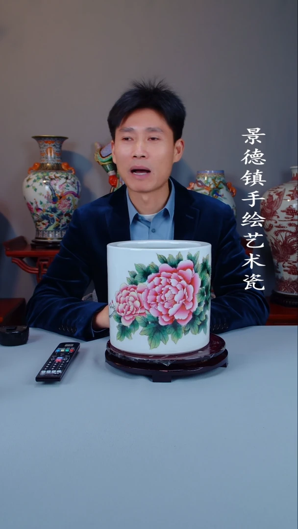 瓶陶景德镇手工手绘陶瓷摆件33