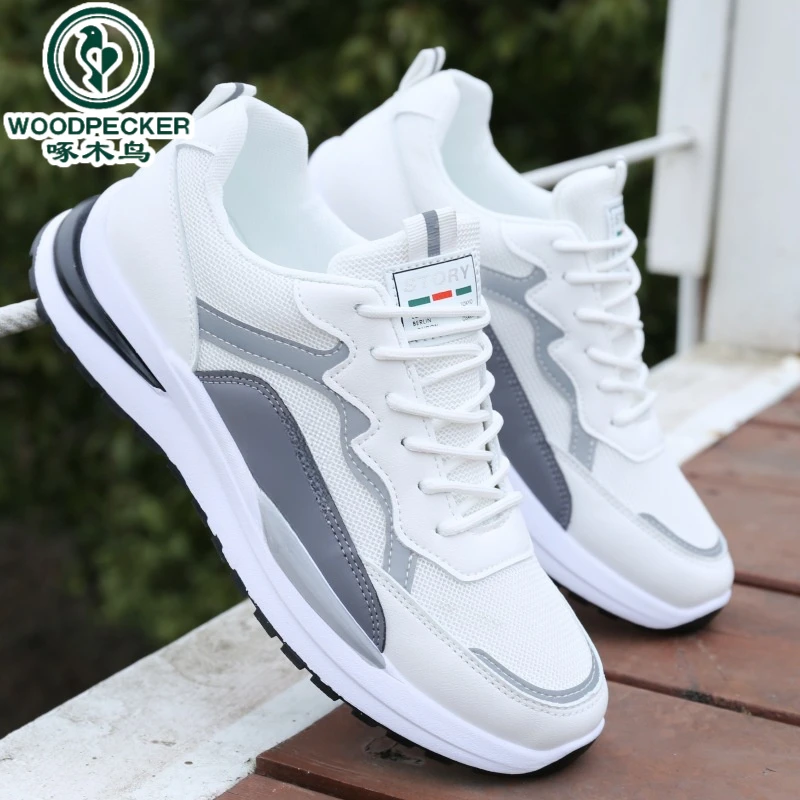 【正品】啄木鸟2025秋季透气男鞋新款男款网面运动休闲跑步学生男鞋