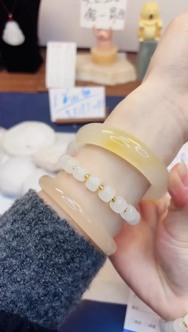 【闪购商品】石英质玉手镯未镶嵌123-财气镯-圈口60