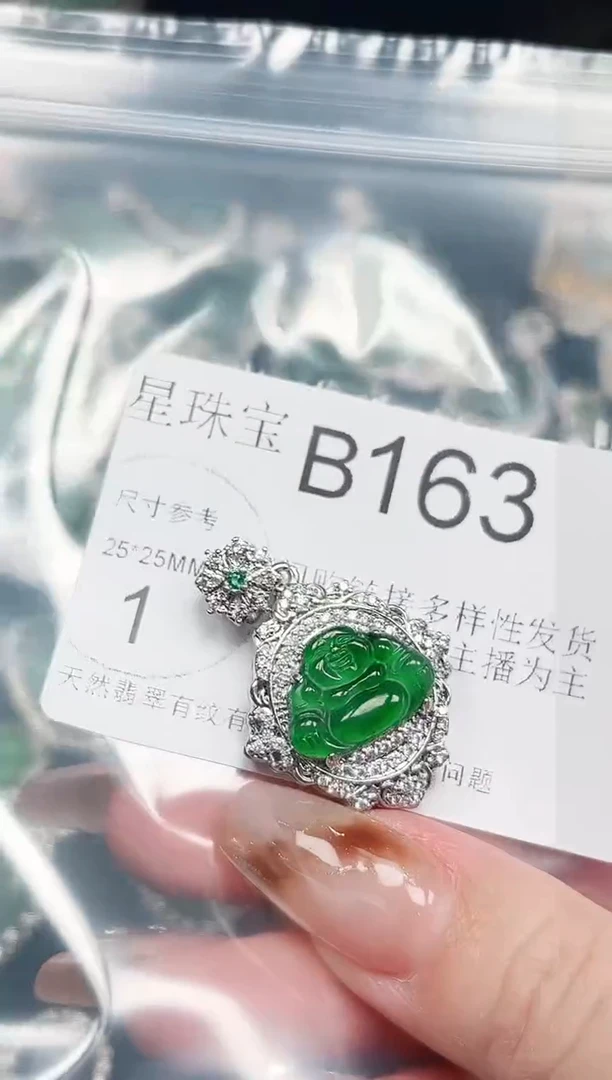 【闪购商品】翡翠颈饰未镶嵌赠皮绳163