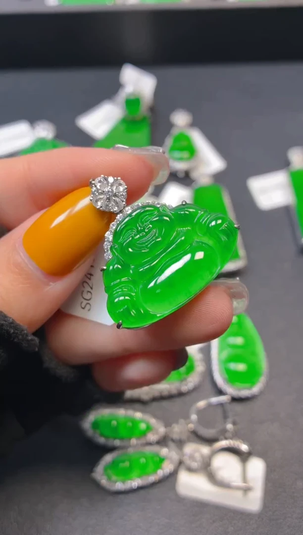 吊坠(不含链)银S925镶嵌翡翠1