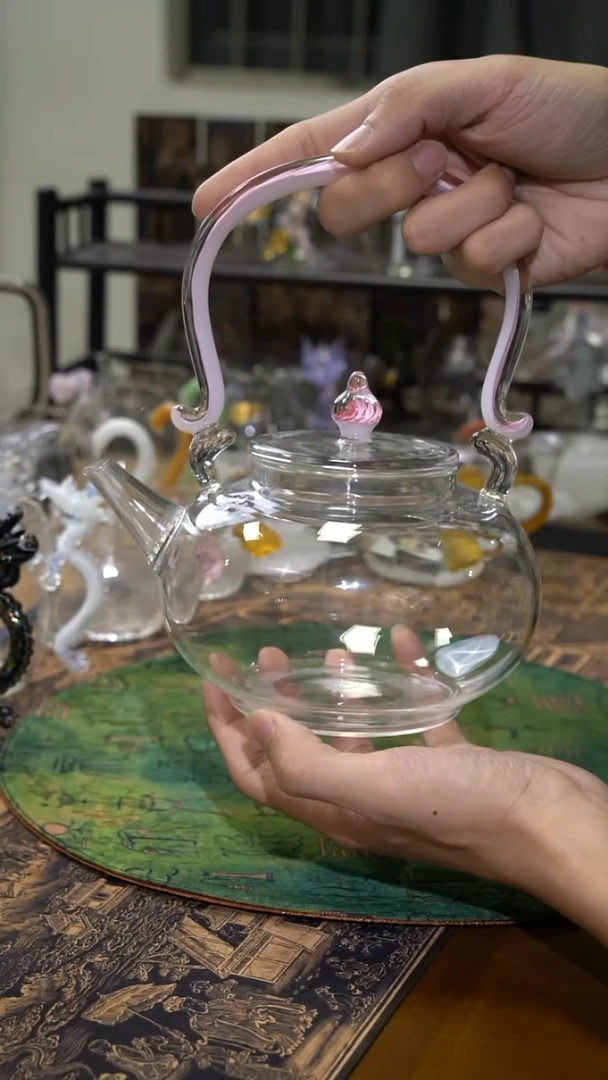 粉凤尾提梁壶 晶焱金标