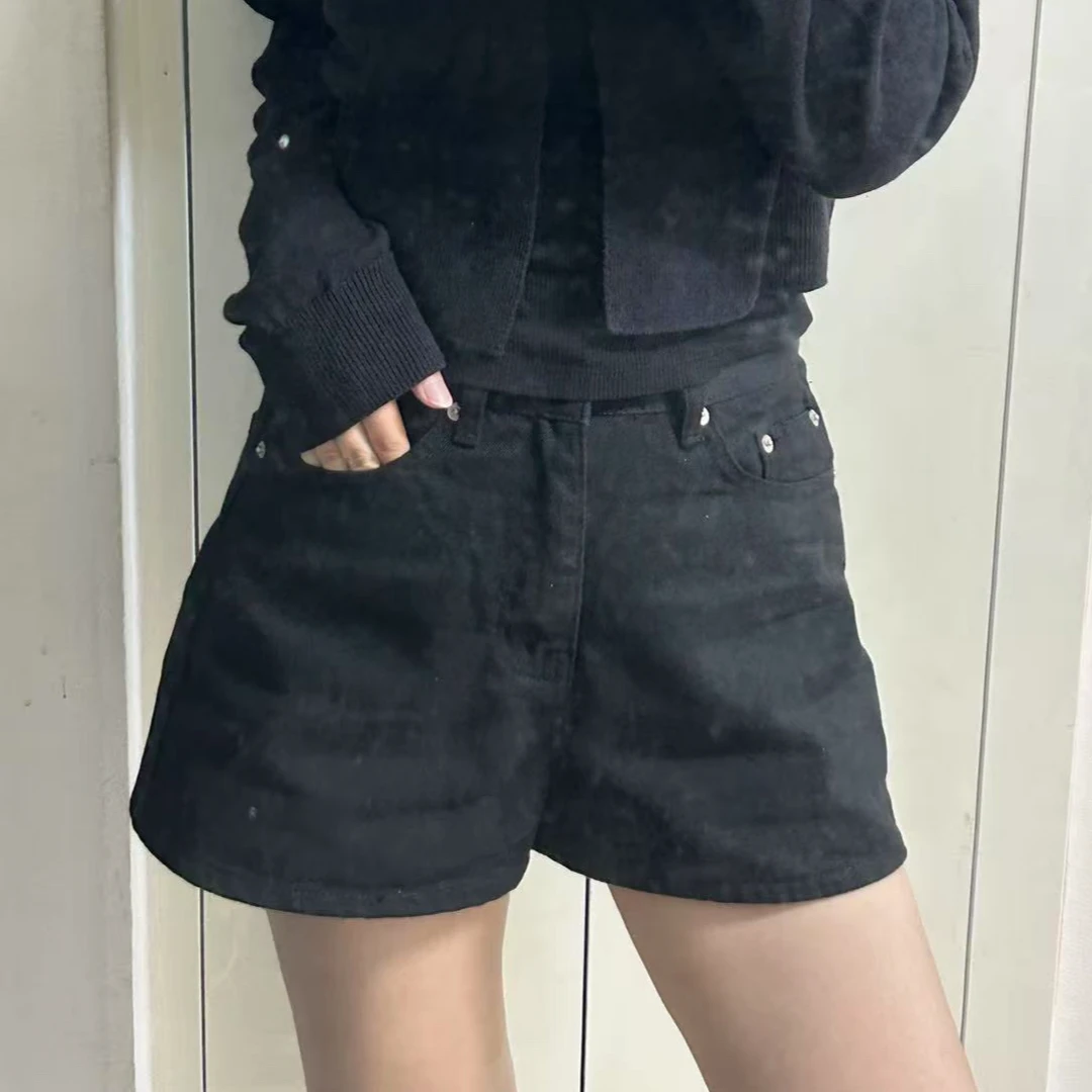 No退No换壹韩国东大门女装2025年夏季新款高腰百搭牛仔短裤女424d