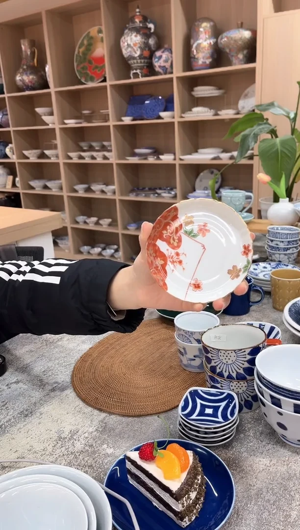 【闪购商品】瓷片F-46 錦桜富士山図 立渕皿