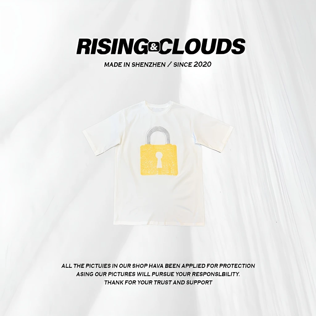 RISING&CLOUDS【莎莎】2025早春显瘦锁芯短袖T恤030547