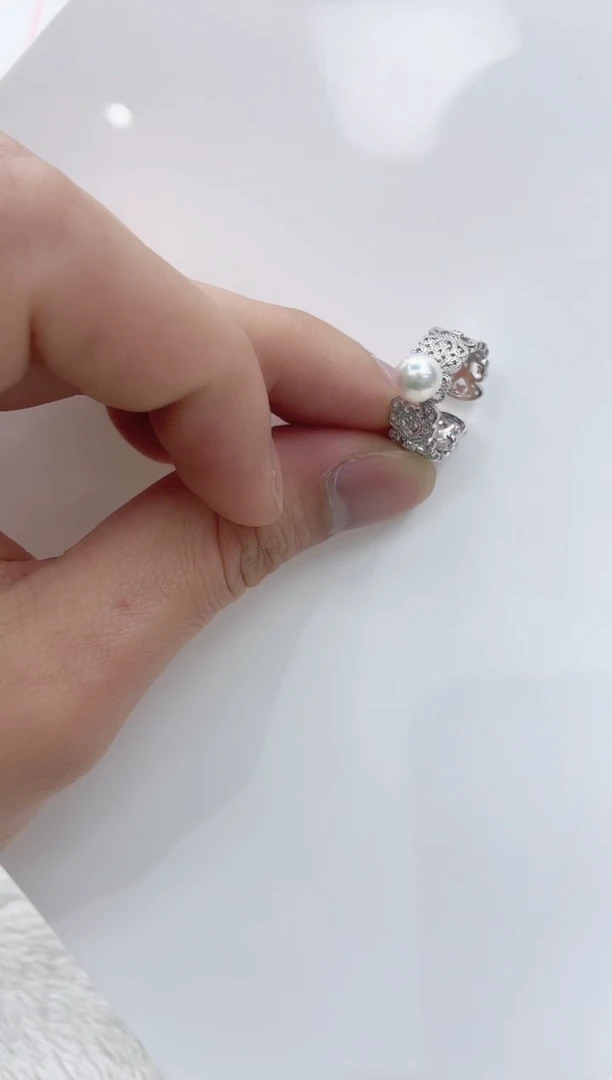 【闪购商品】海水珍珠戒指银S925镶嵌海水珍珠戒指