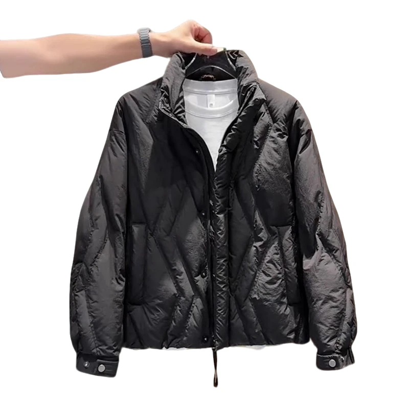 2025新款男款羽绒服冬装立领宽松潮牌帅气保暖白鸭绒男士外套轻熟