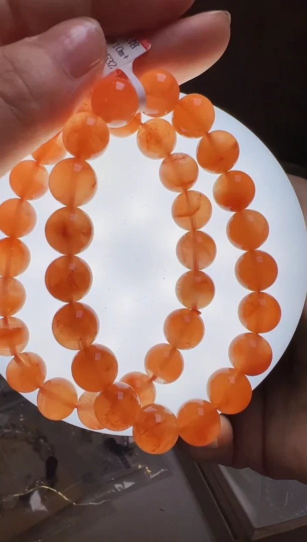 水晶手串未镶嵌红兔毛手串10m+ M38221 多样性发一