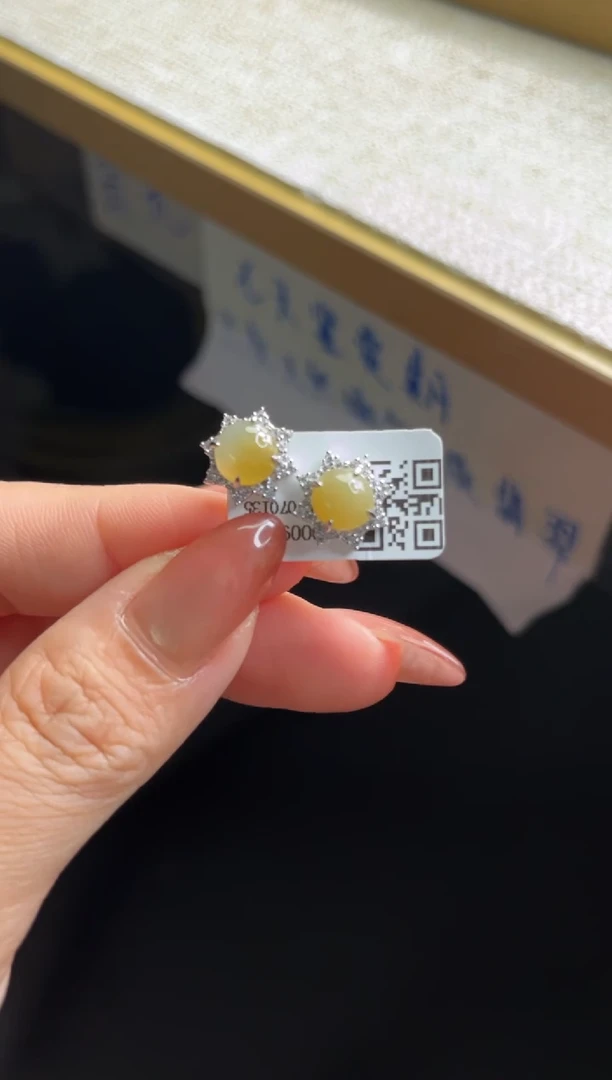 银S925镶嵌翡翠耳饰168