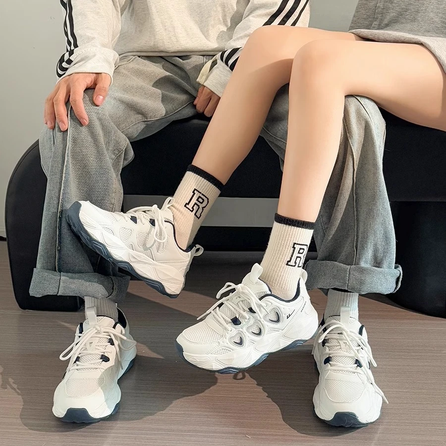 回力情侣运动休闲鞋男女同款软底轻便透气百搭老爹鞋休闲小白鞋子