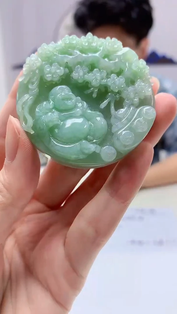 【闪购商品】定制翡翠未镶嵌4688zm-毛货挂件佛公46