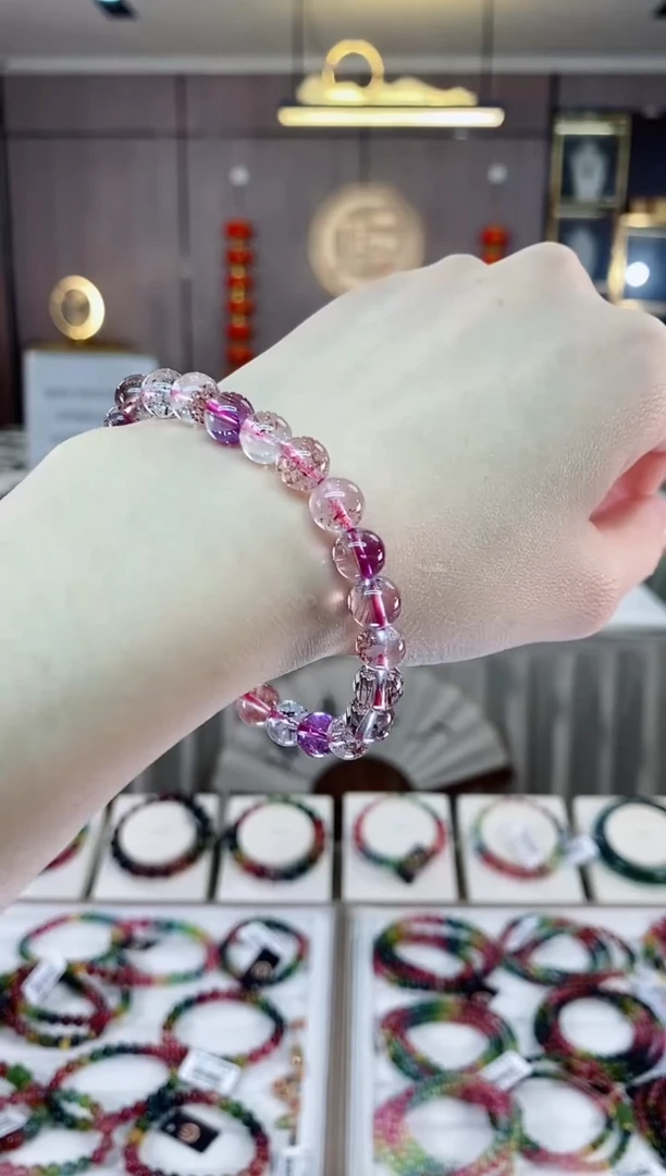 单圈手串7mm+未镶嵌水晶dan多样性发货一条