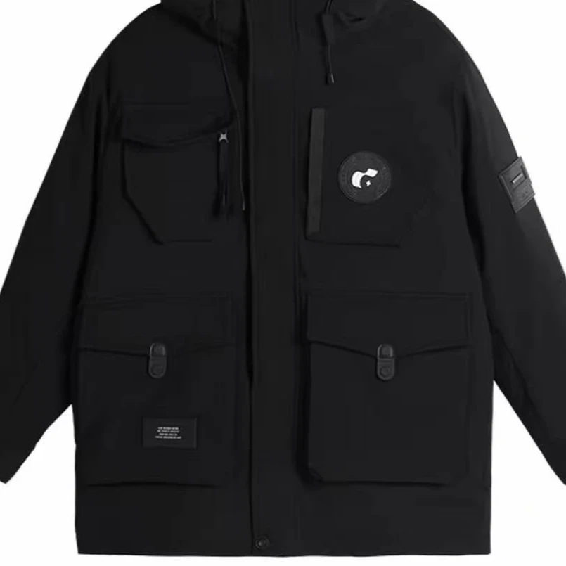 5261黑紫-【剪标款】连帽保暖情侣加厚外套