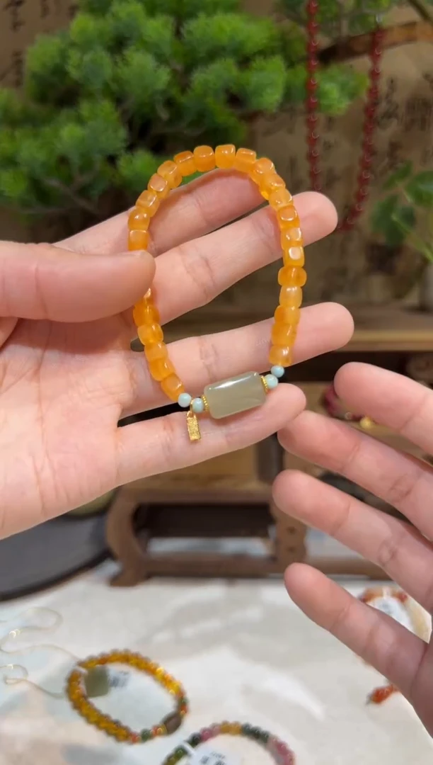手链琥珀未镶嵌手饰@@