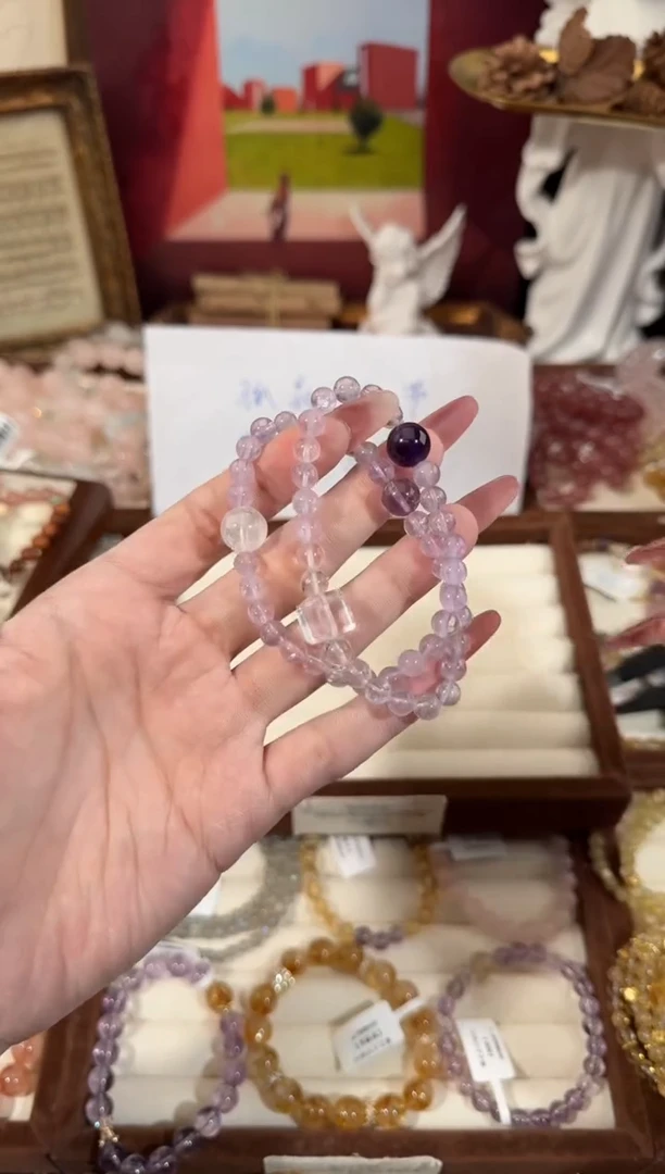 合金手串水晶双圈紫水
