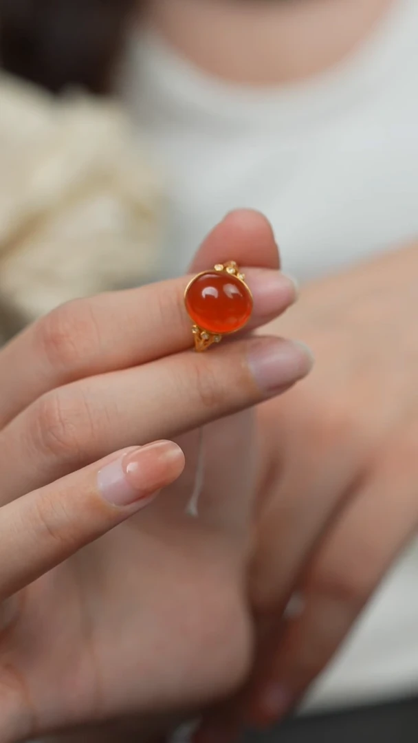 未镶嵌C36（多样性发一件）南红玛瑙碗***大戒指