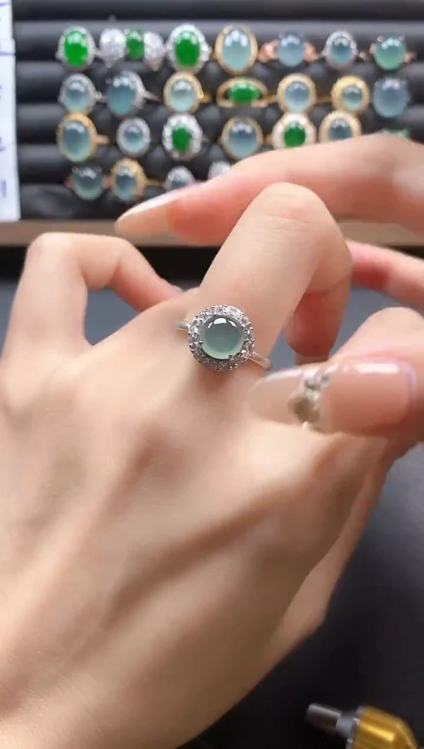 银S925镶嵌戒指翡翠51151