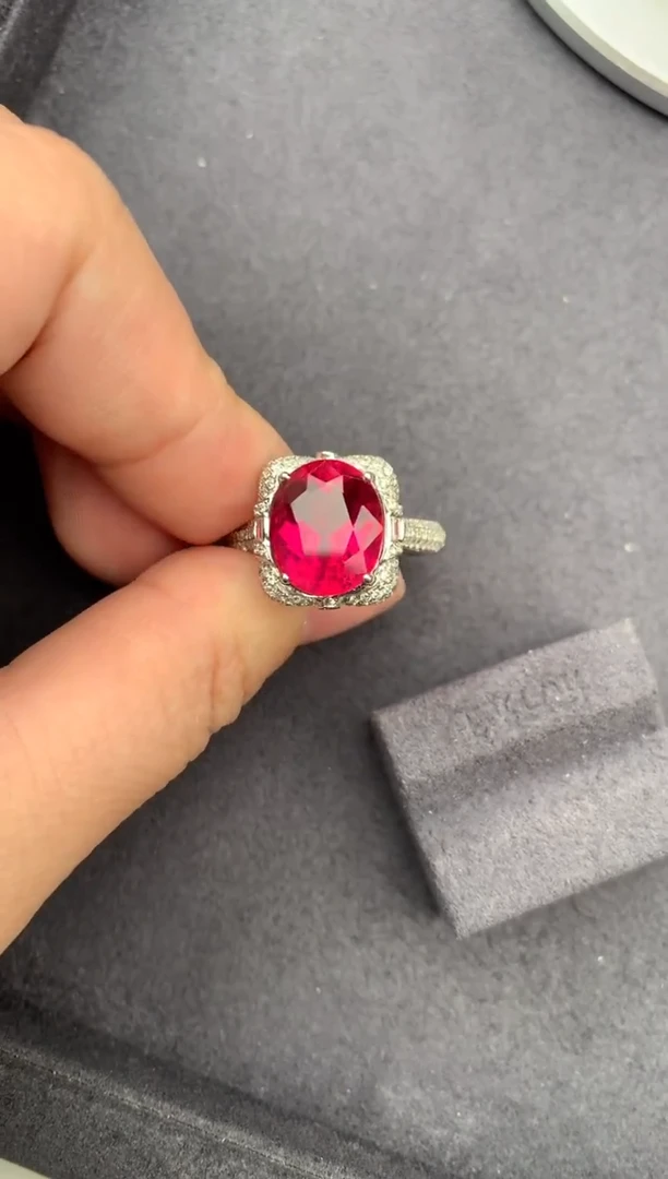 18K金镶嵌戒指碧玺6.4ct卢比莱 定制 GE