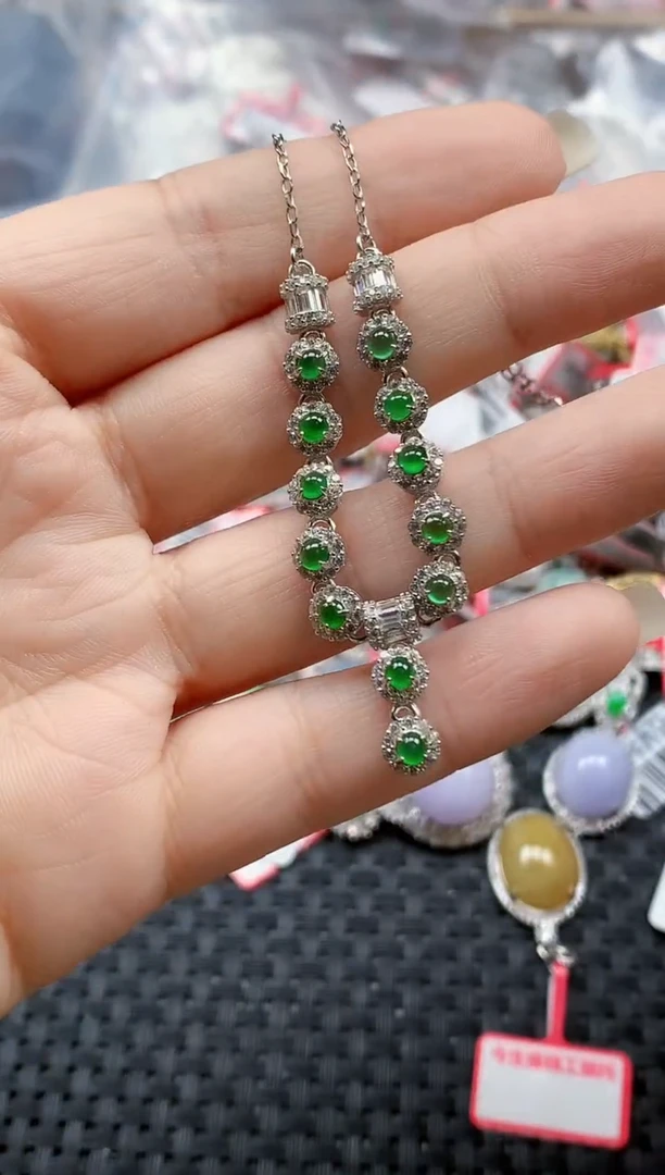 银S925镶嵌戒指翡翠天然A货缅甸翡翠