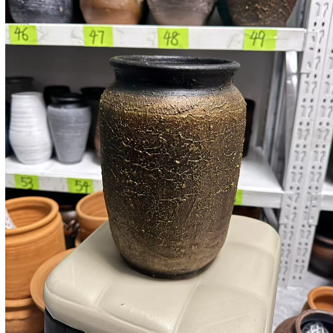 粗陶花瓶客厅陶罐插花水培老桩花盆摆件特价