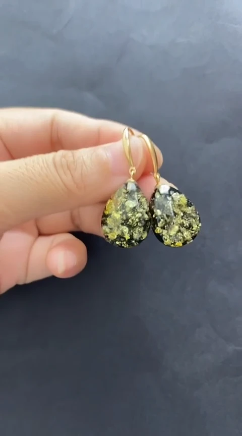 未镶嵌琥珀裸石琥珀耳坠