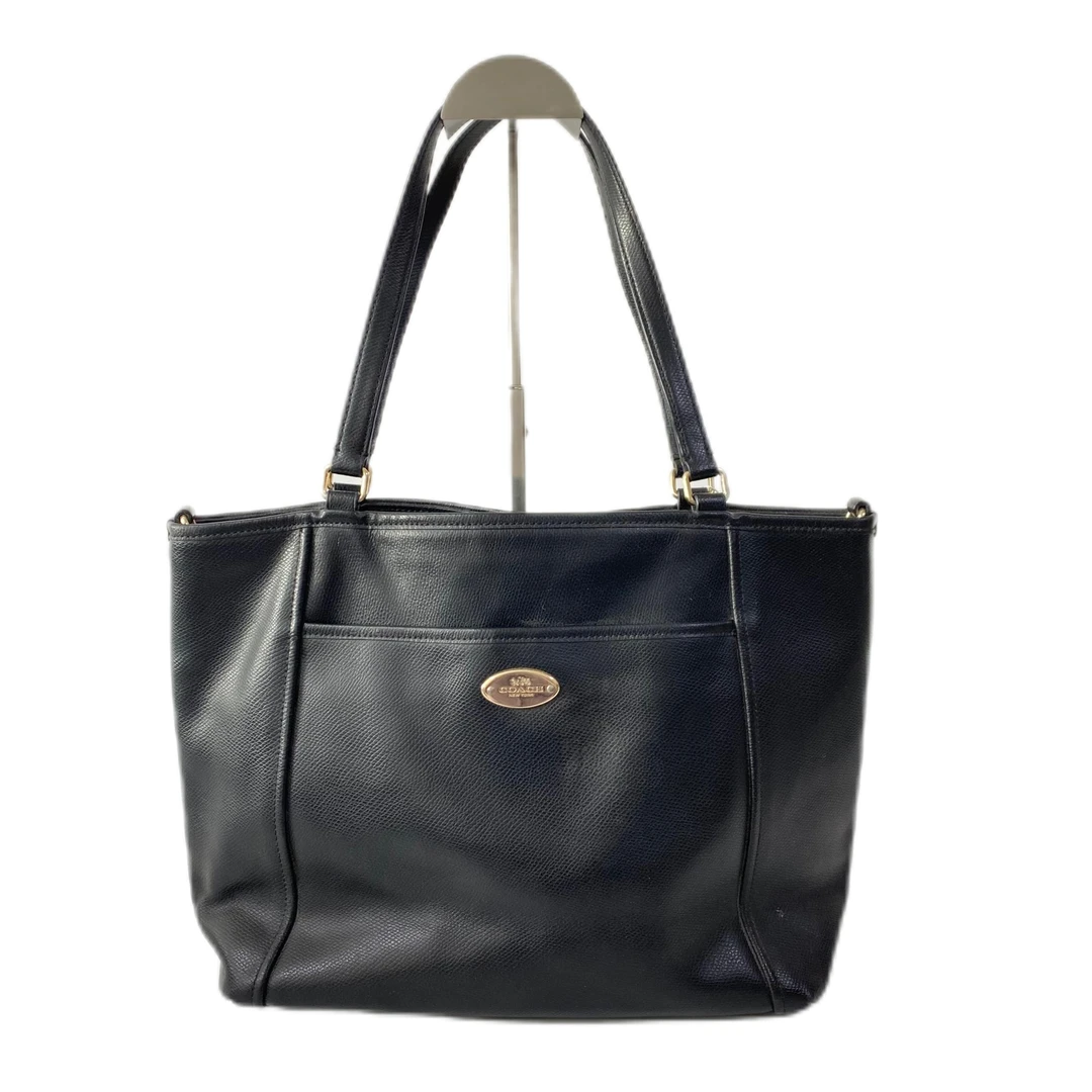 95新 COACH/蔻驰 黑色全皮单肩手提托特包 AF-10126-B