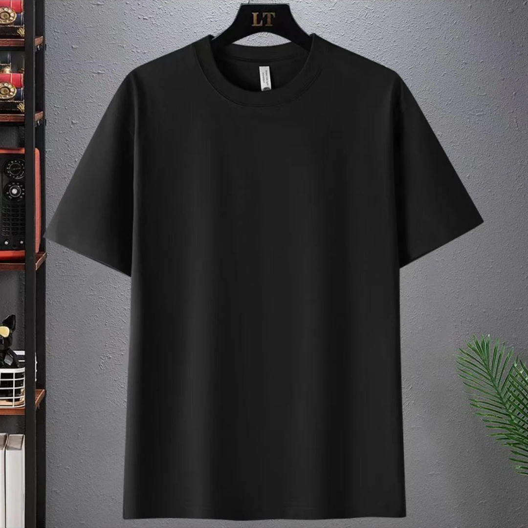 25689-纯色百搭夏季纯棉短袖T恤