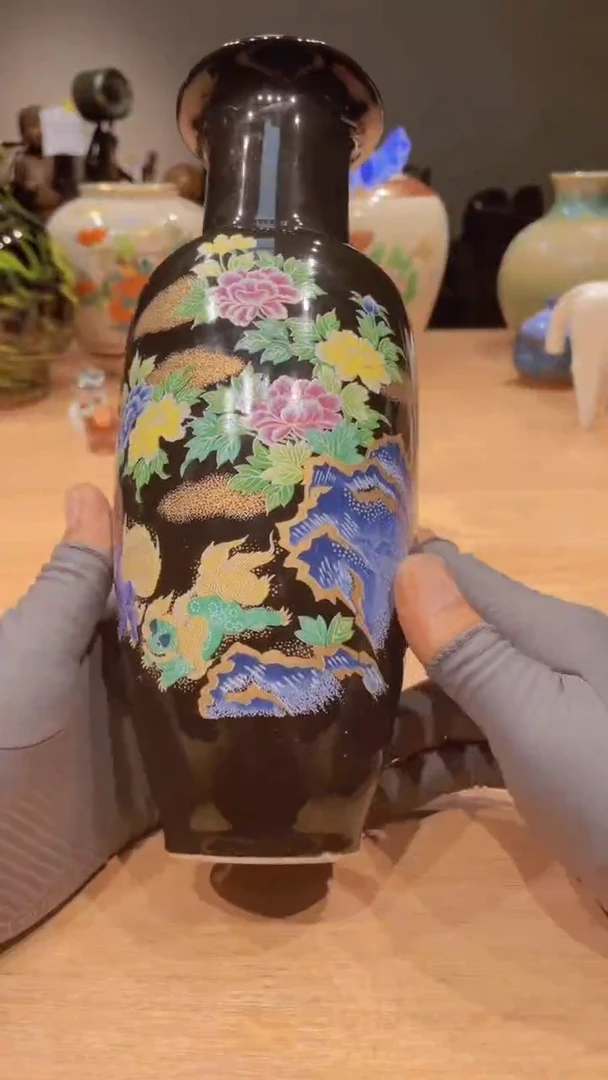 瓷片摆件木器瓷器置物