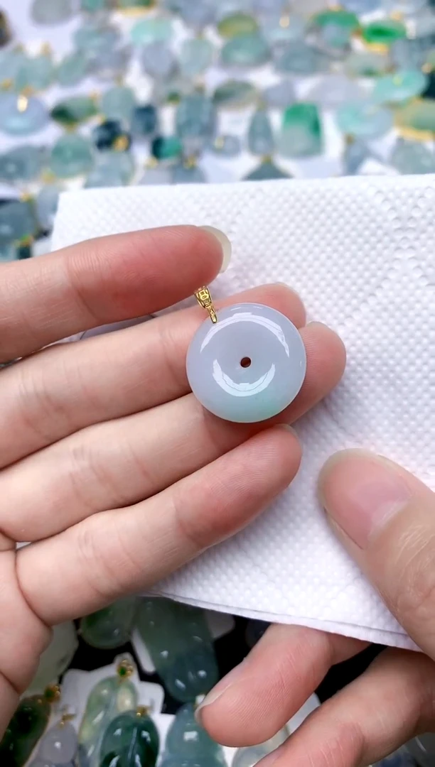 颈饰银S925镶嵌翡翠天然A货翡翠